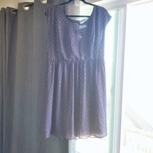 Forever21+ Sparkly Grey Dotted Bow Dress